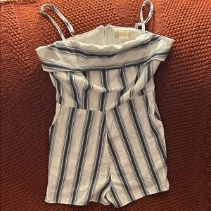 Altar'd State Striped Romper in Navy and White